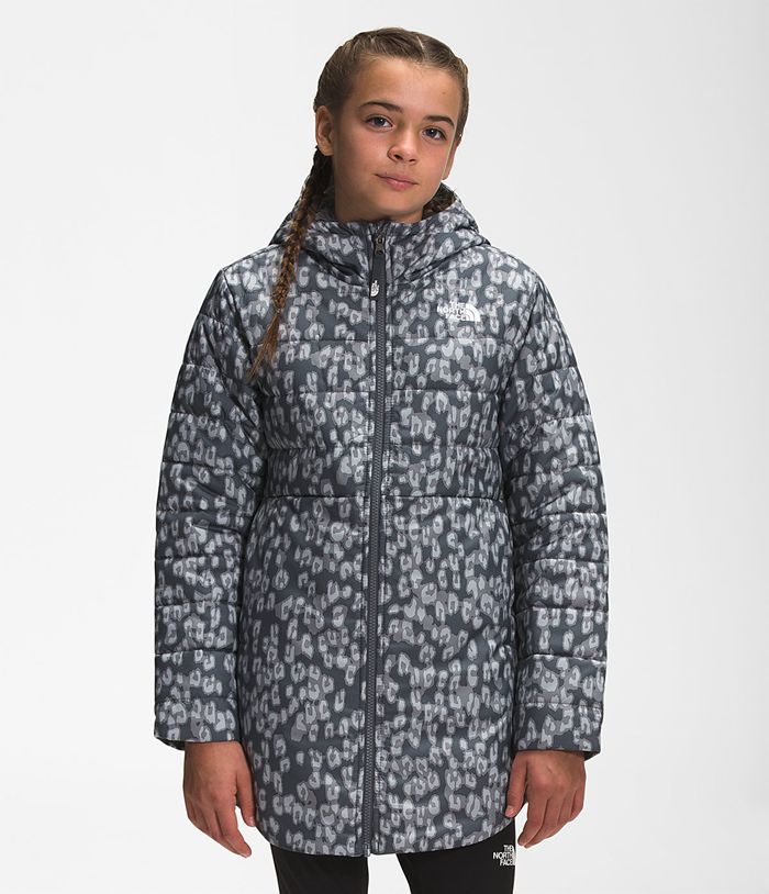 The North Face Jacket Printed Reversible Mossbud Swirl Parka Grey/Leopard - Girls - Thailand JZYGX-5129